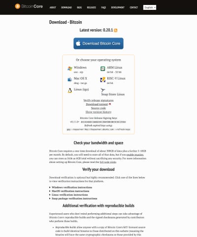 Bitcoincore.org download page